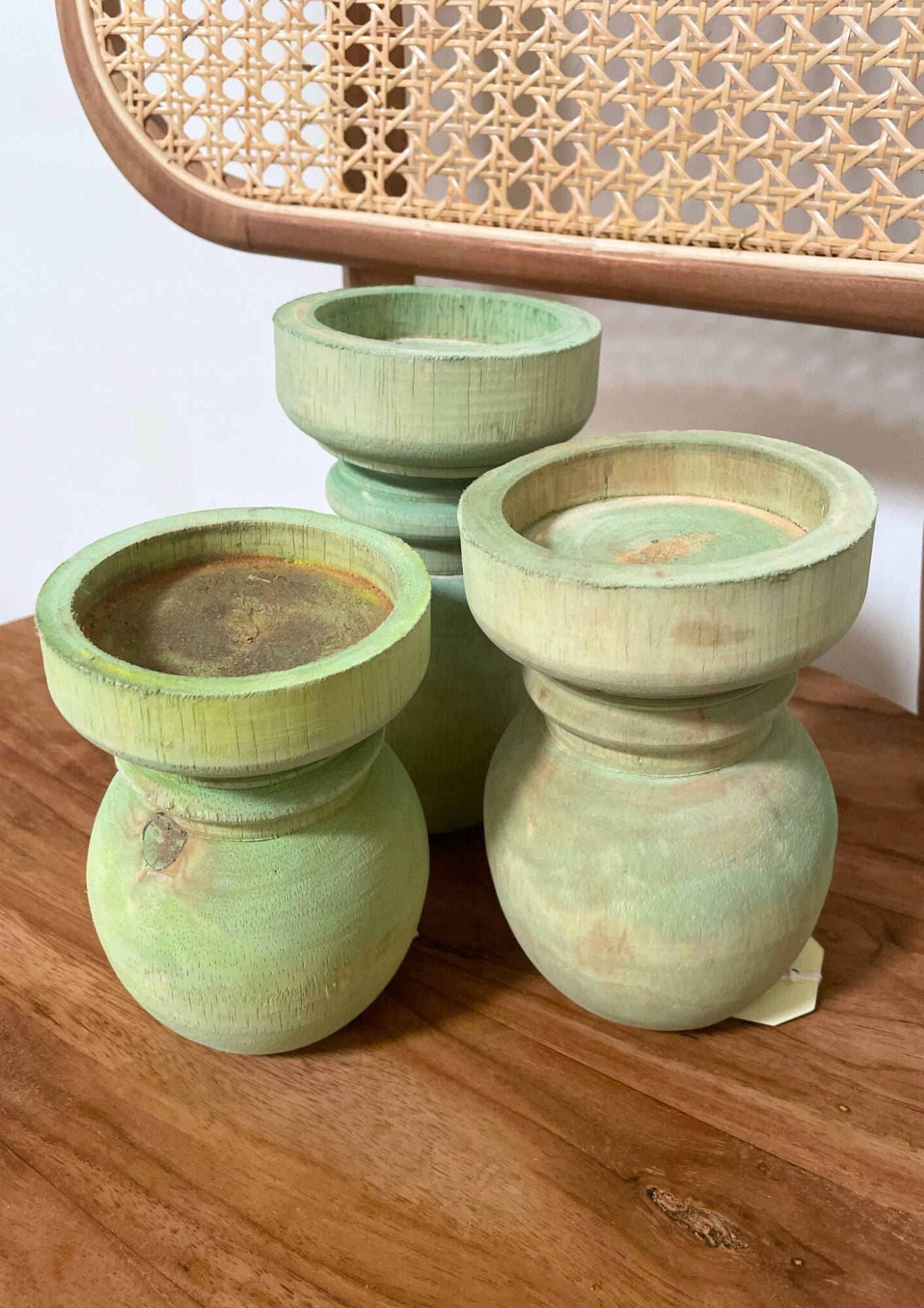 Portavelas de Madera Verde - The Hijau – M