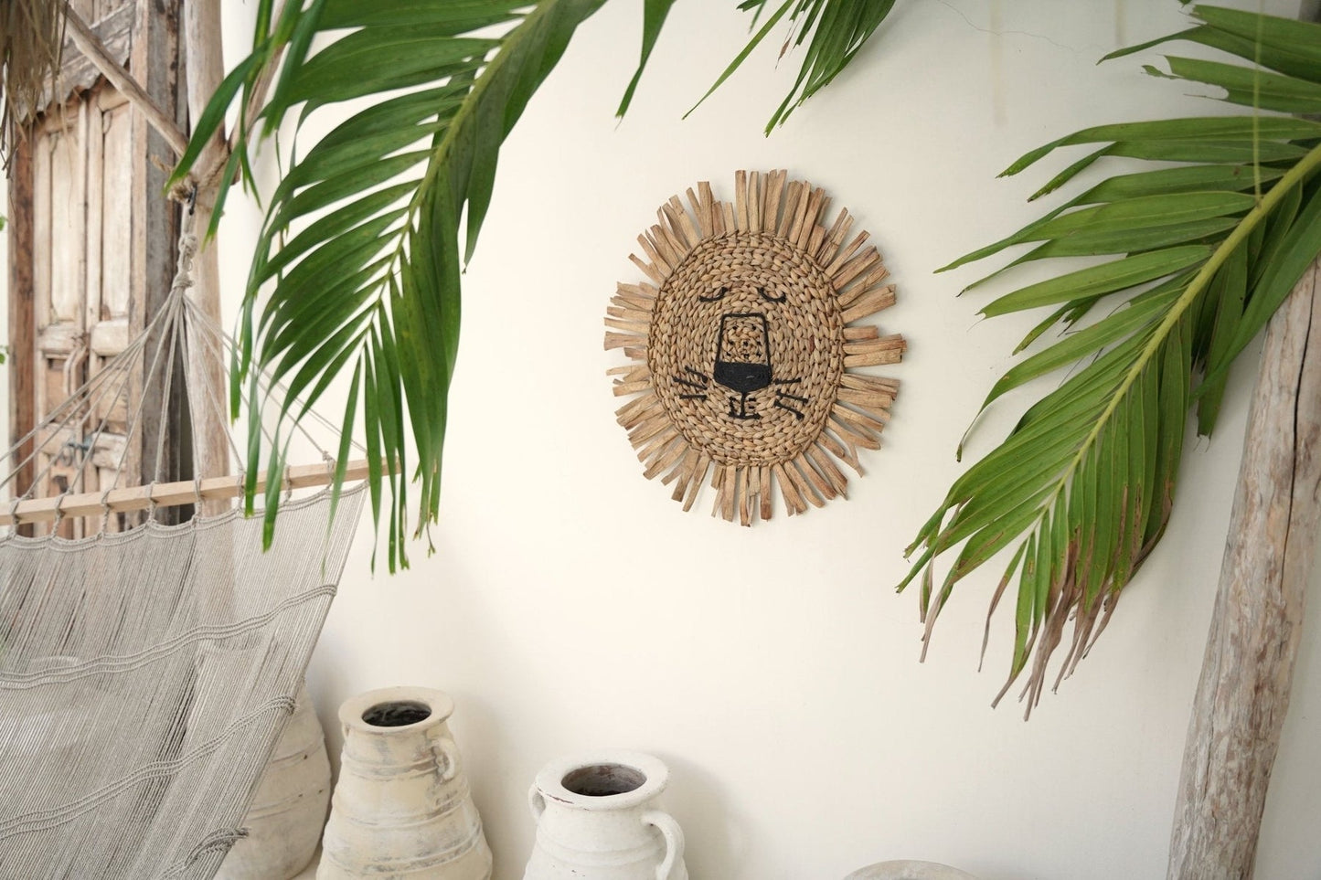 Cabeza de león natural para la habitación infantil (55 cm)