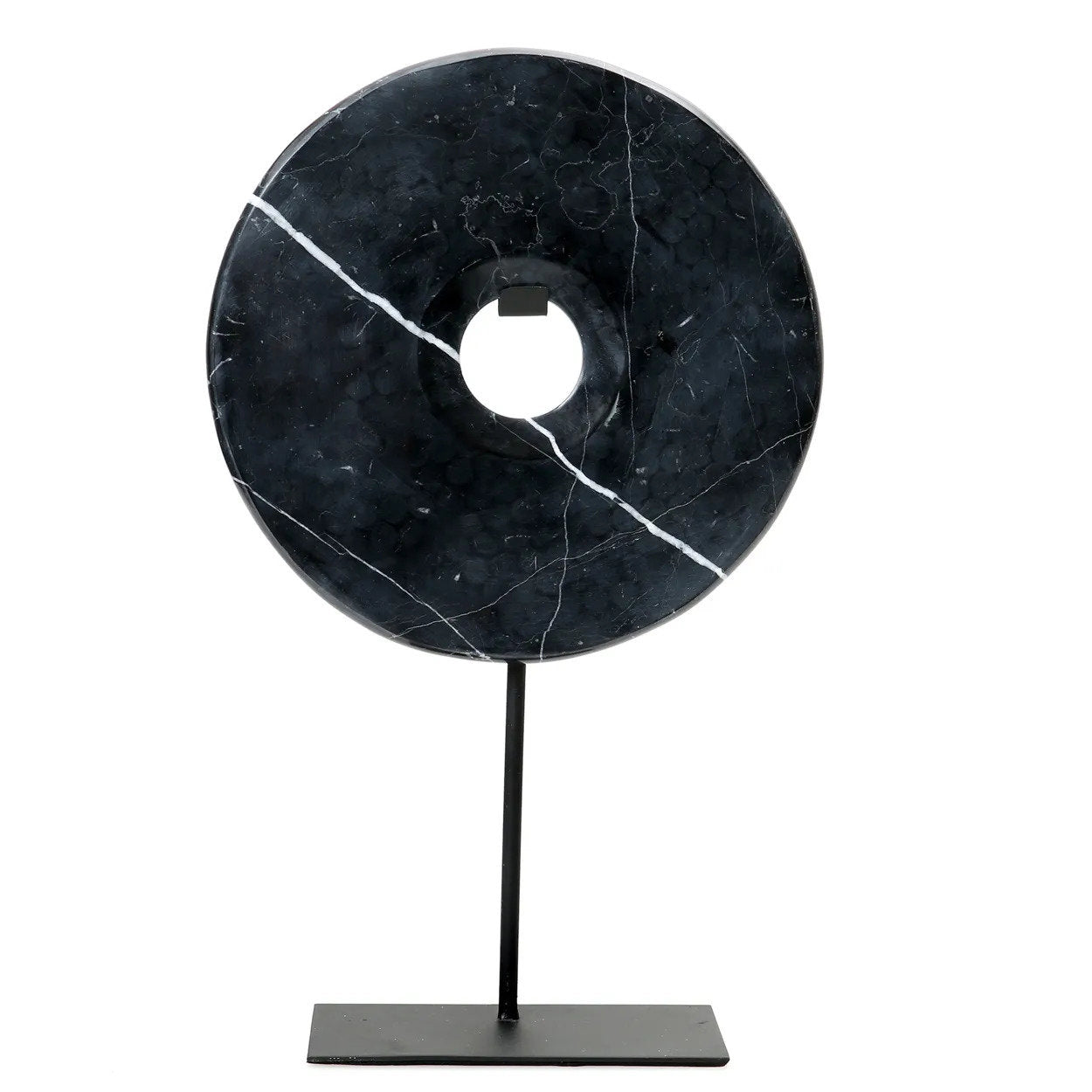 Disco de mármol con base - negro - G