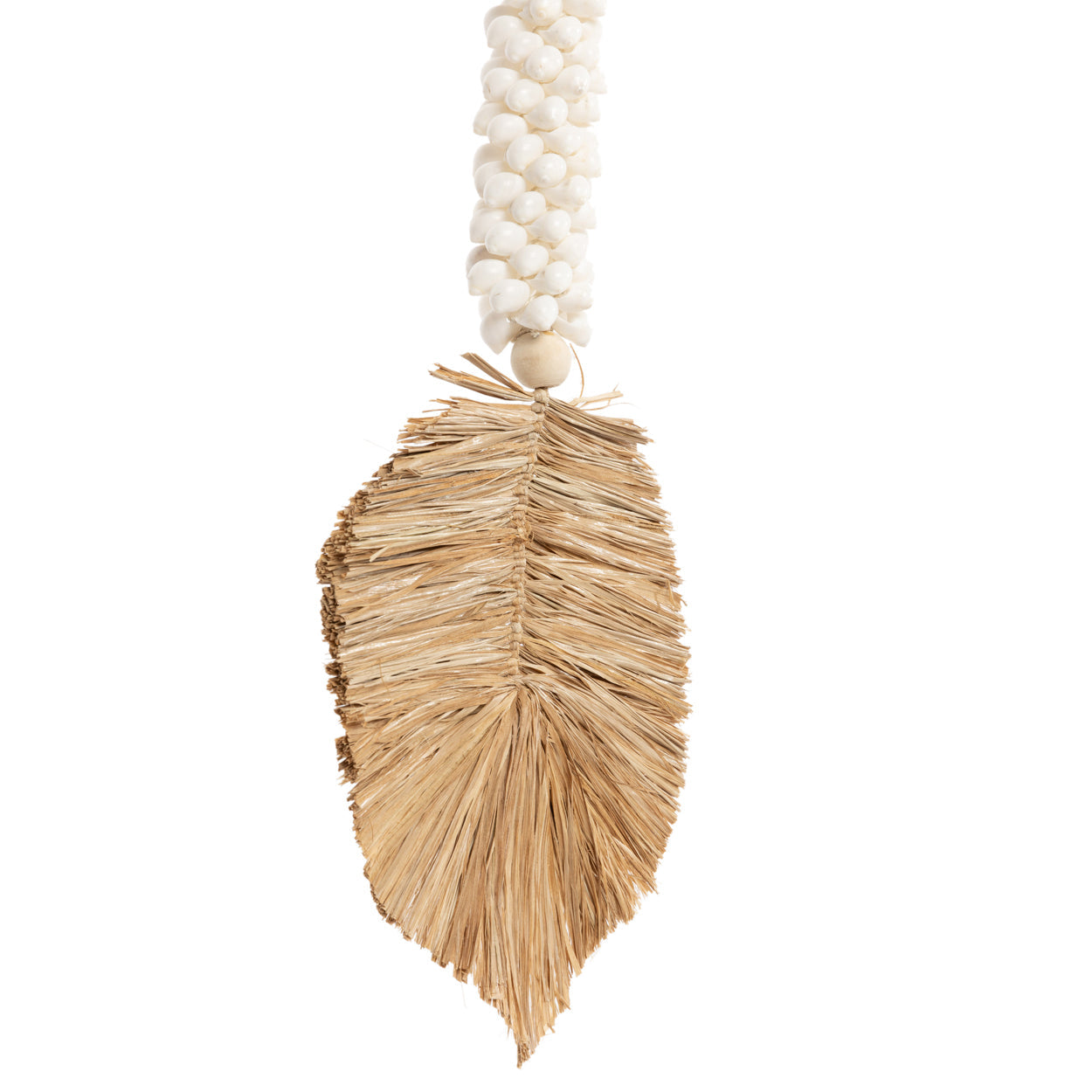 La brocha de rafia Shell - blanco/natural