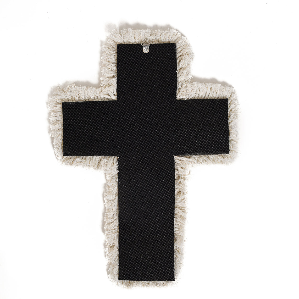 La cruz de macramé - blanca