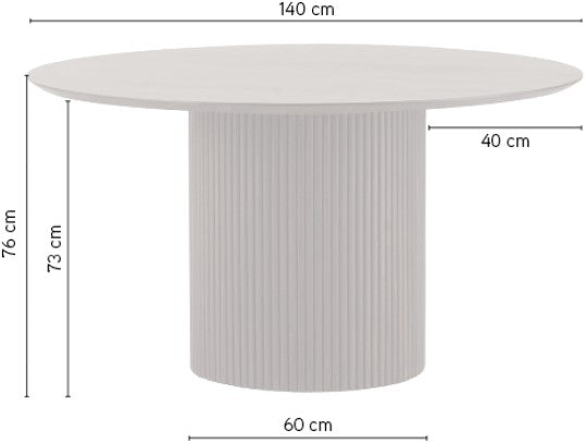 Mesa de comedor Ø140, Acacia Negra