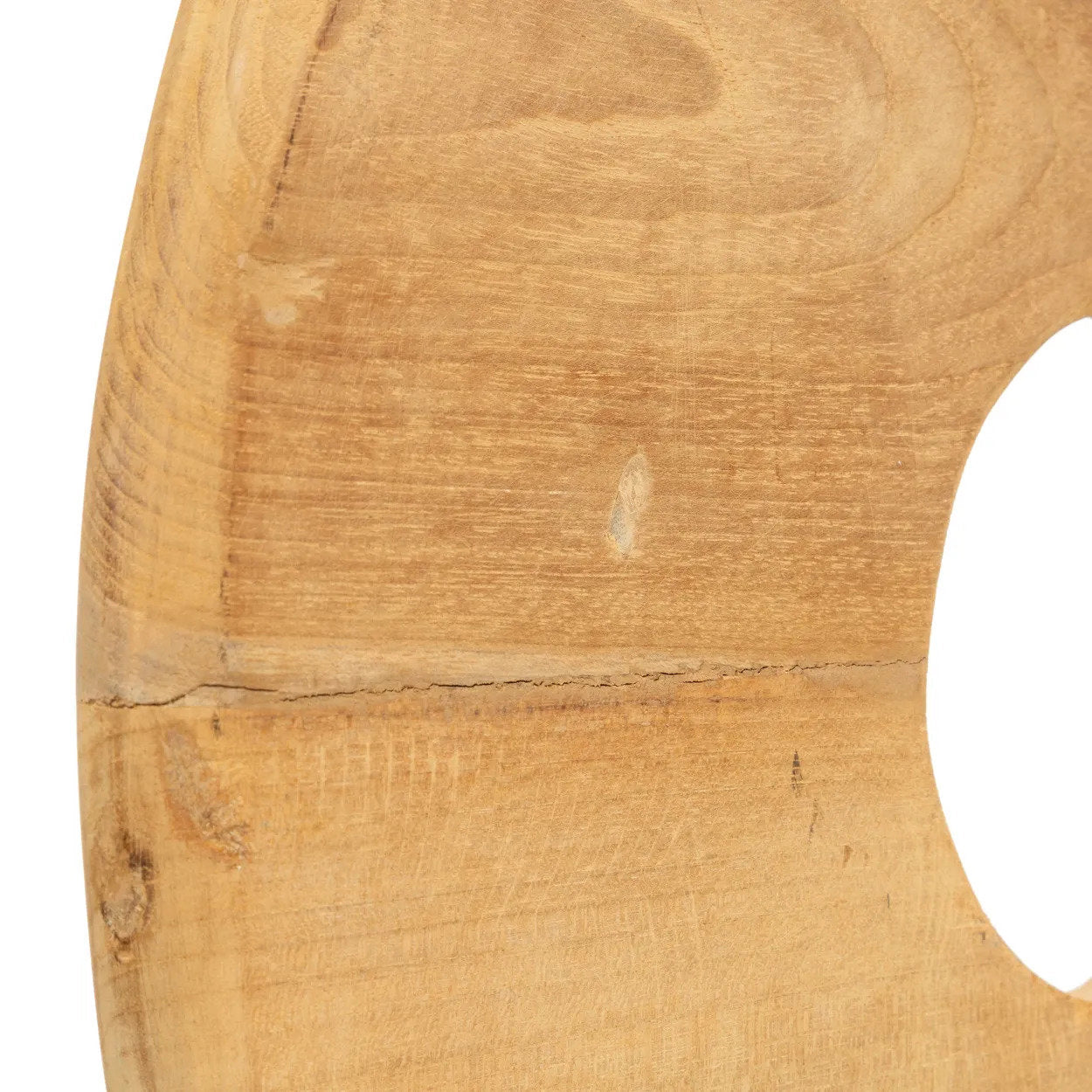 Disco de madera de teca sobre base - L