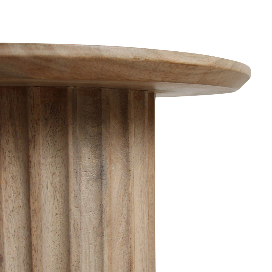 Mesa auxiliar con borde redondeado (invertido) natural Ø 55 cm