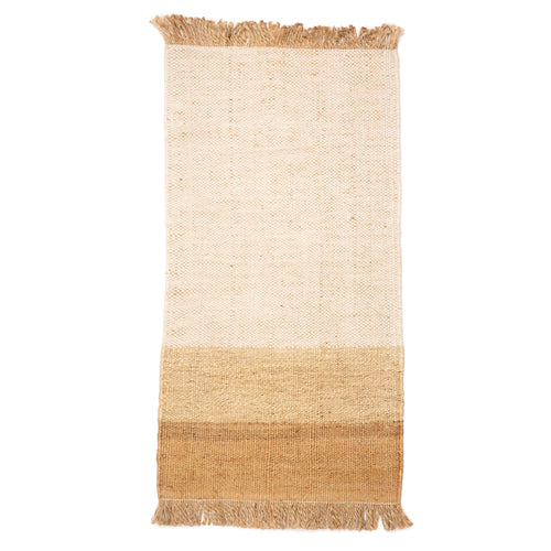 Alfombra Hind ocre de 80x150 cm.