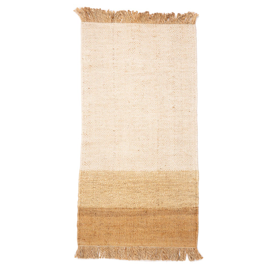 Alfombra Hind ocre de 80x150 cm.