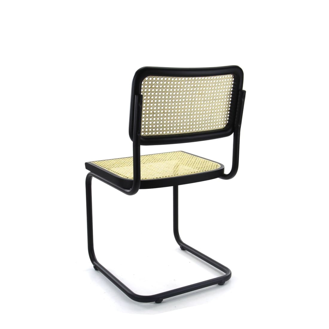 Juego de 4 sillas de comedor de ratán, negras, modelo Bas