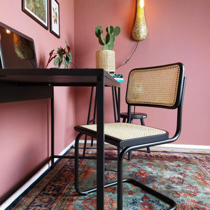 Juego de 4 sillas de comedor de ratán, negras, modelo Bas