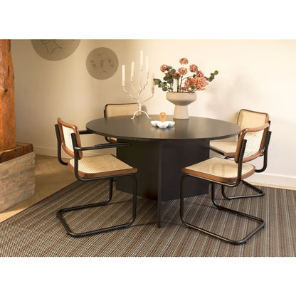 Juego de 4 sillas de comedor de ratán, negras, modelo Bas