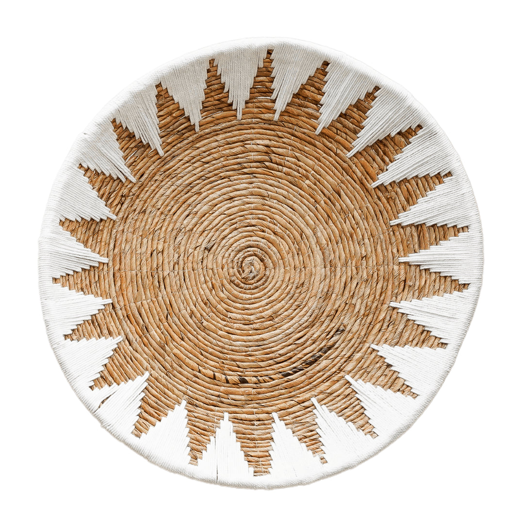 El plato de bambú con estrella - Blanco - XL - Hippie Monkey (67 cm)