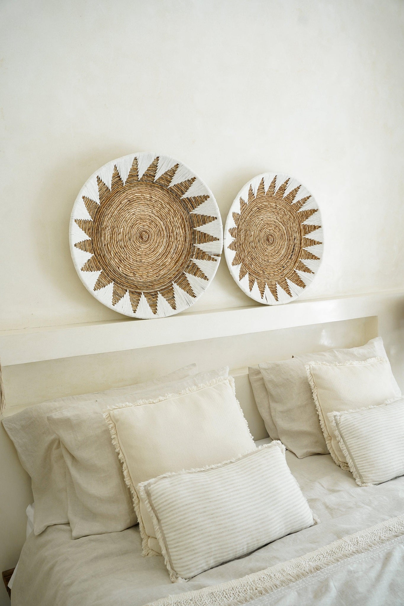 El plato de bambú con estrella - Blanco - XL - Hippie Monkey (67 cm)