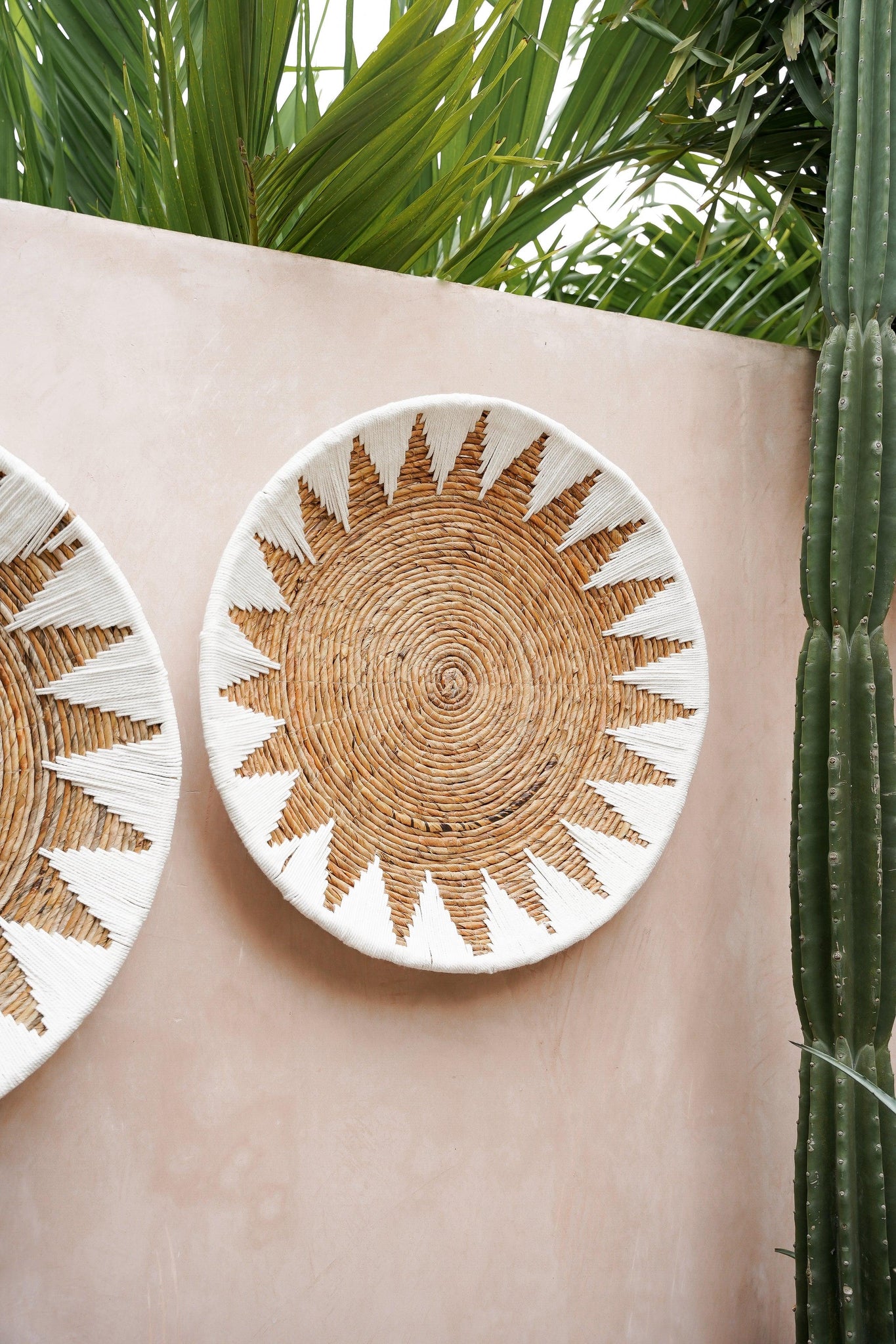El plato de bambú con estrella - Blanco - XL - Hippie Monkey (67 cm)