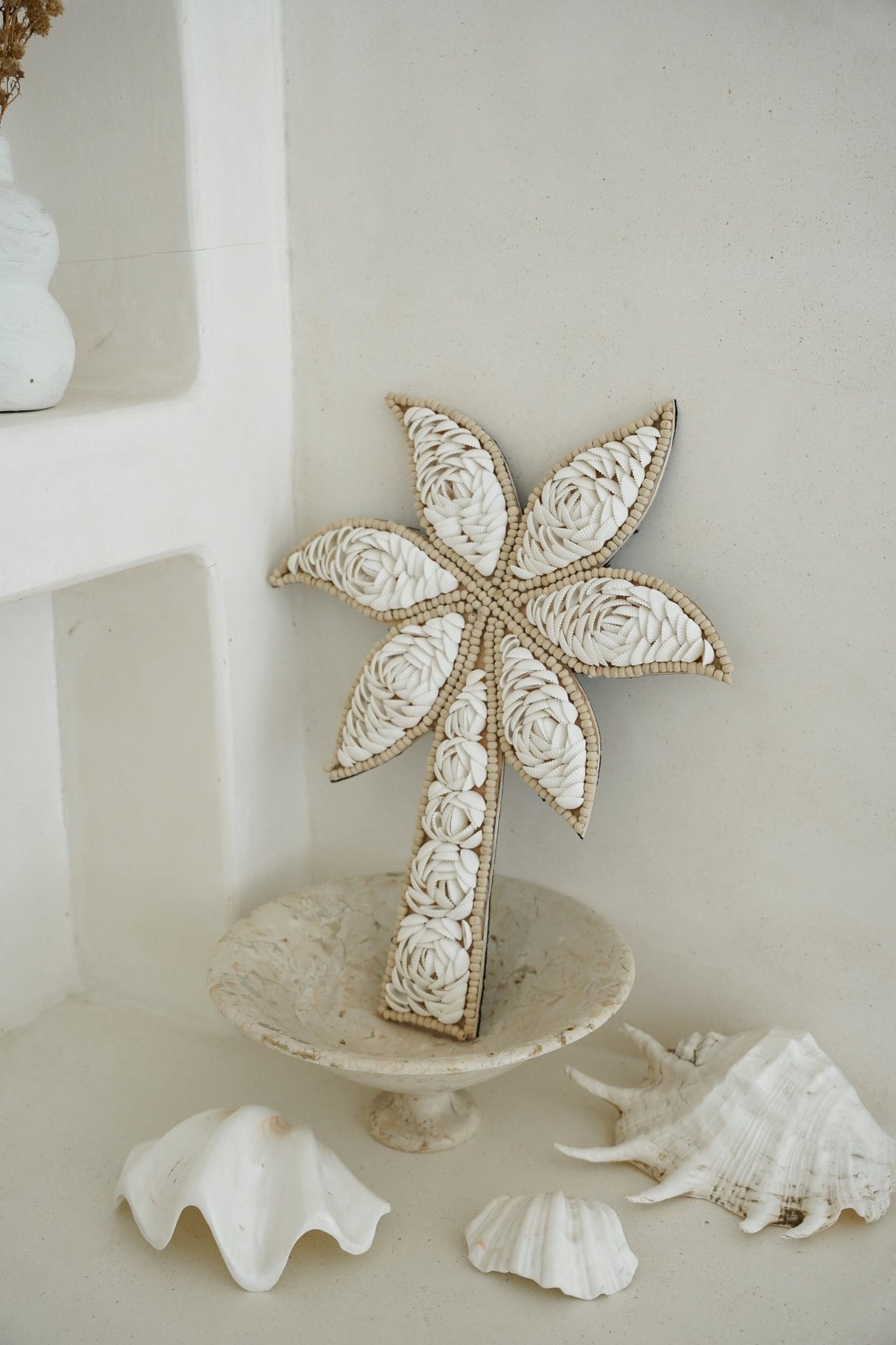Palmera de conchas marinas para colgar en la pared - La palmera de conchas marinas
