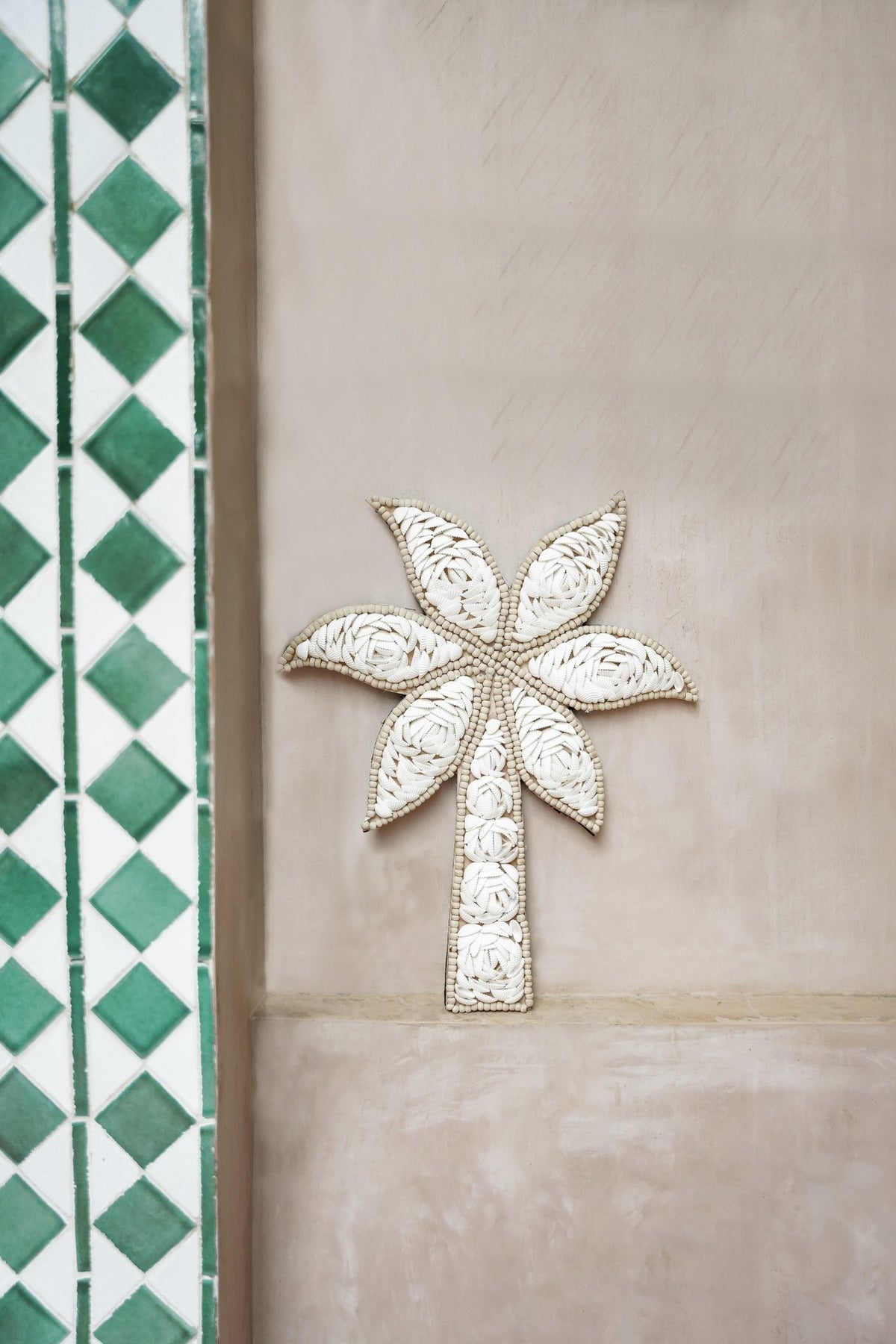 Palmera de conchas marinas para colgar en la pared - La palmera de conchas marinas