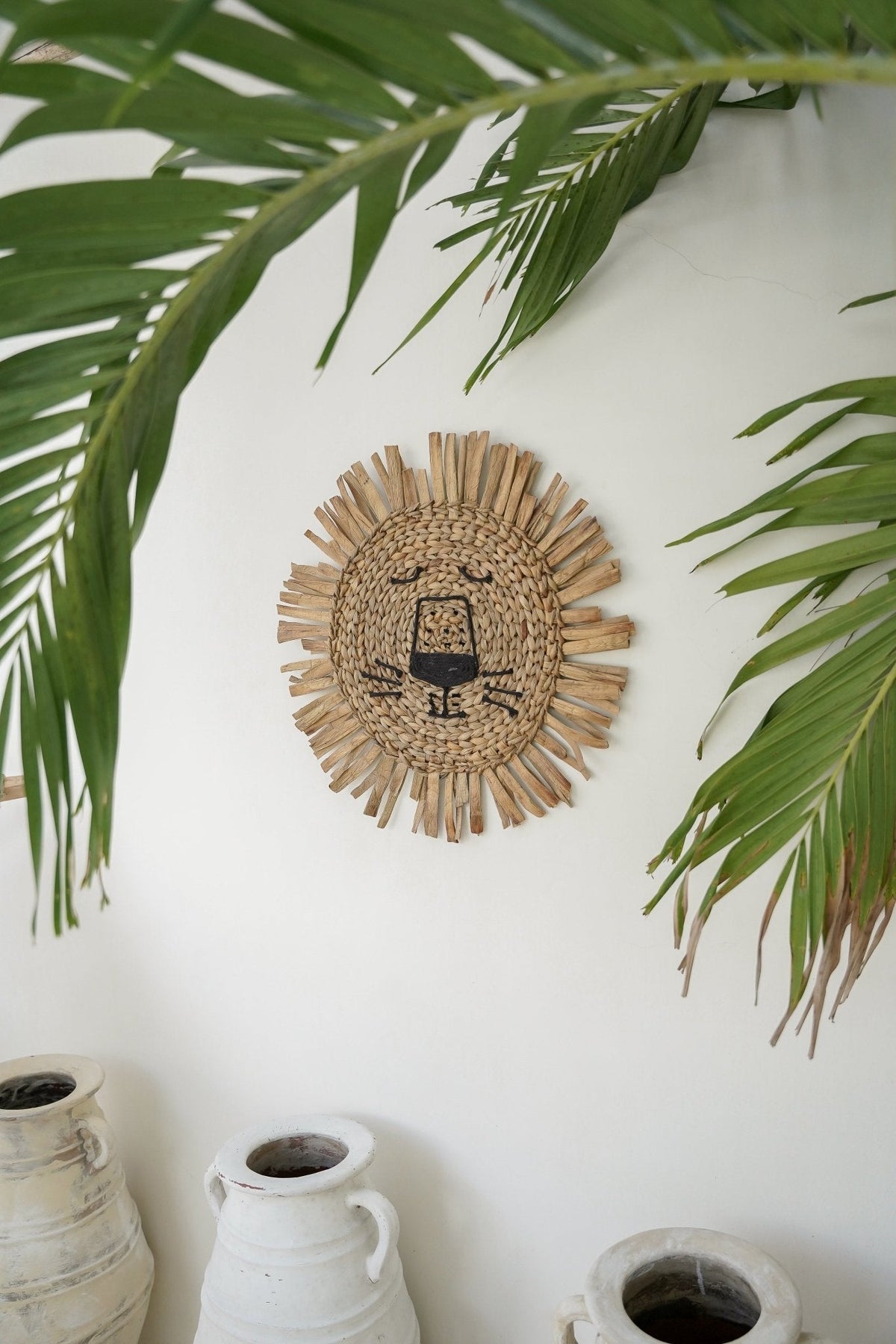 Cabeza de león natural para la habitación infantil (55 cm)