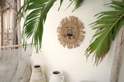 Cabeza de león natural para la habitación infantil (55 cm)
