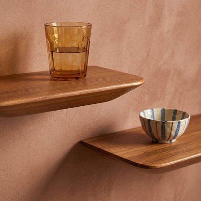 Estante de pared de teca Craftsman - juego de 2