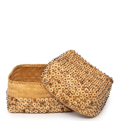 Cesto de cáscaras de coco - natural - M