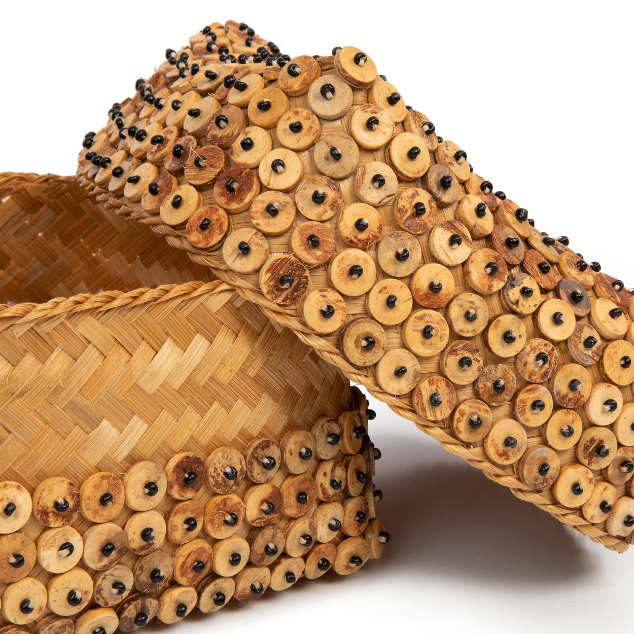 Cesto de cáscaras de coco - natural - M