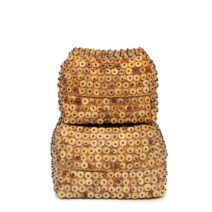 Cesto de cáscaras de coco - natural - M