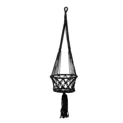 El soporte de macramé para plantas - Negro - G