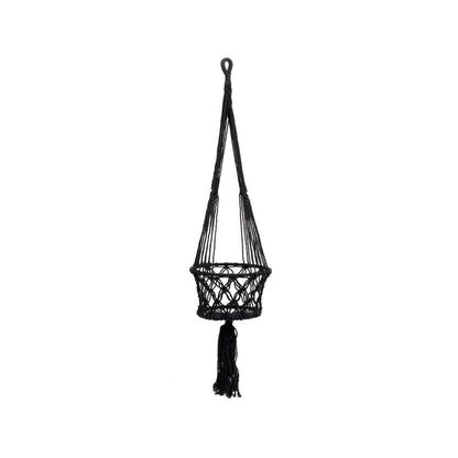 El colgador de macramé para plantas - negro - M