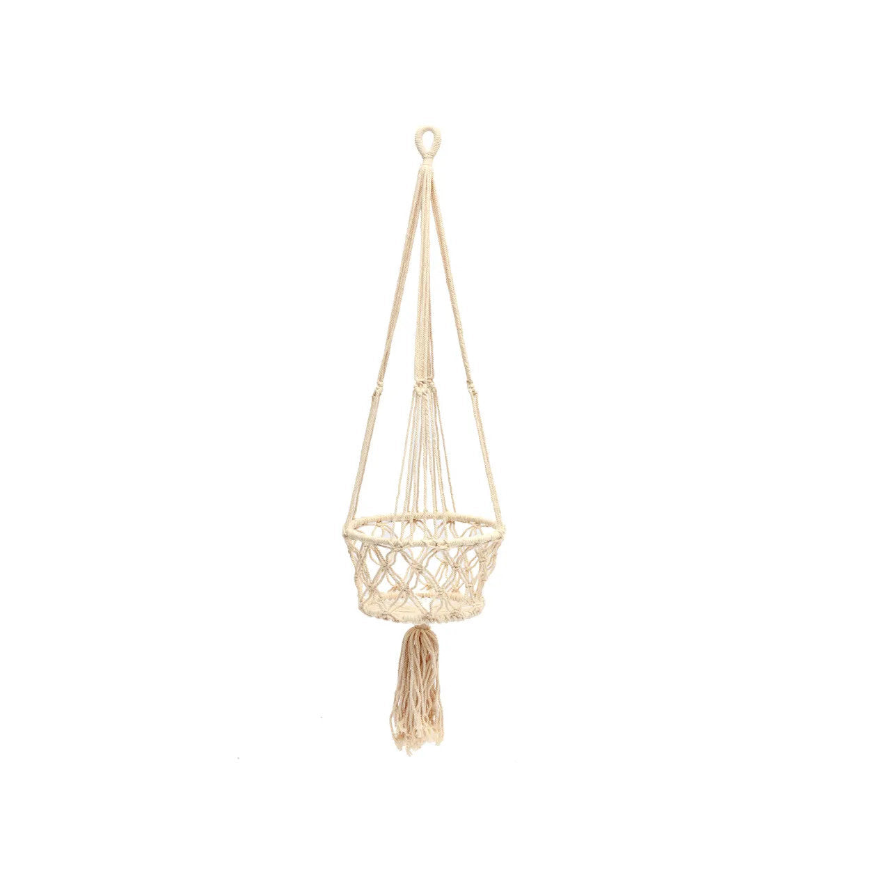 El soporte de macramé para plantas - blanco - M_40