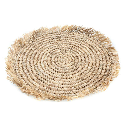 El mantel individual Fringe de rafia redondo - natural