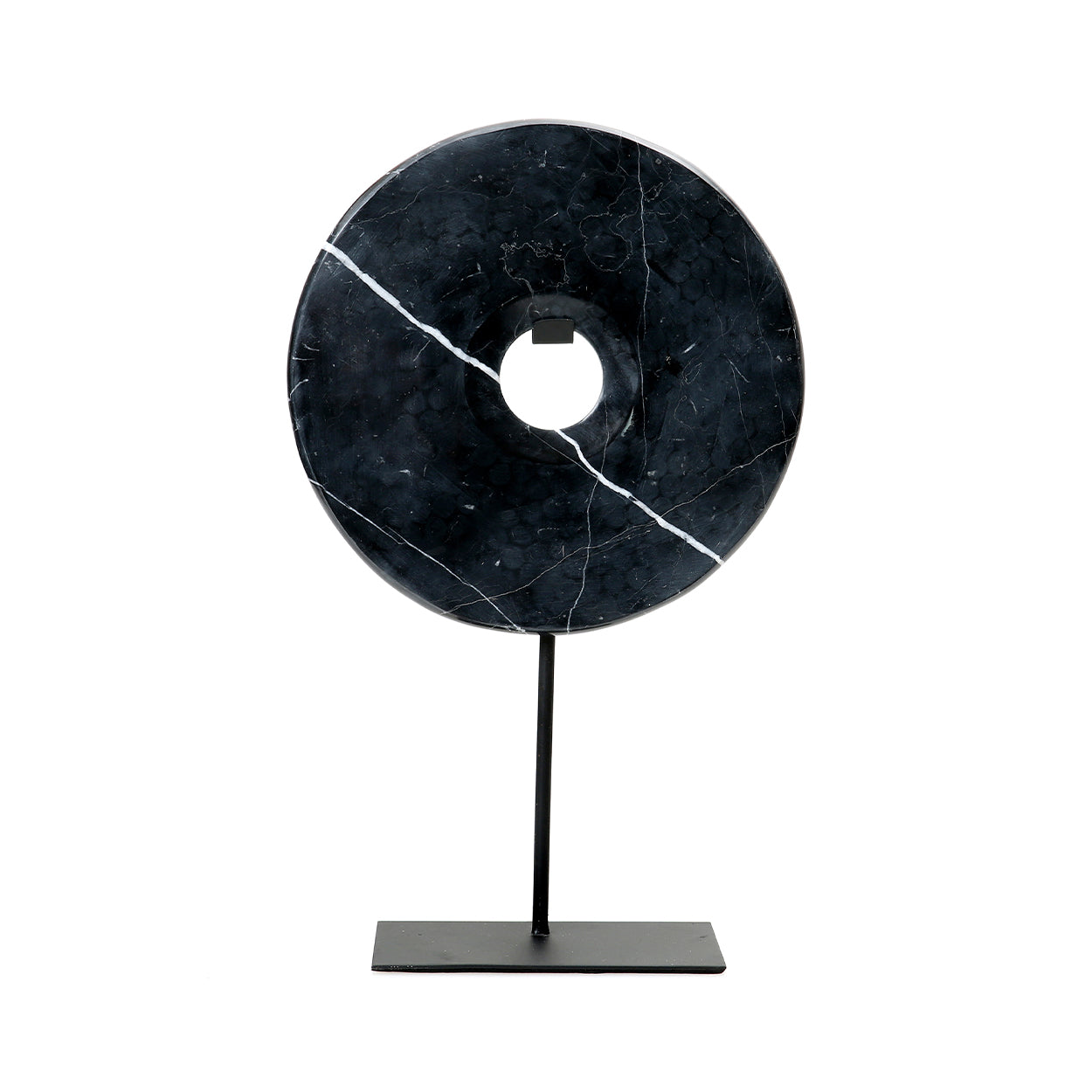 Disco de mármol con base - negro - G