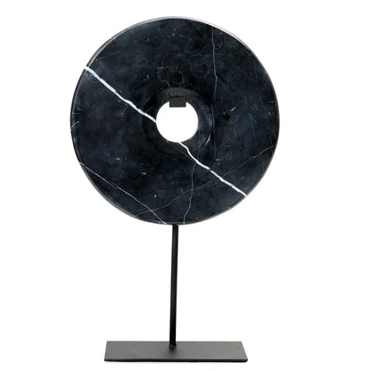 Disco de mármol con base - negro - G