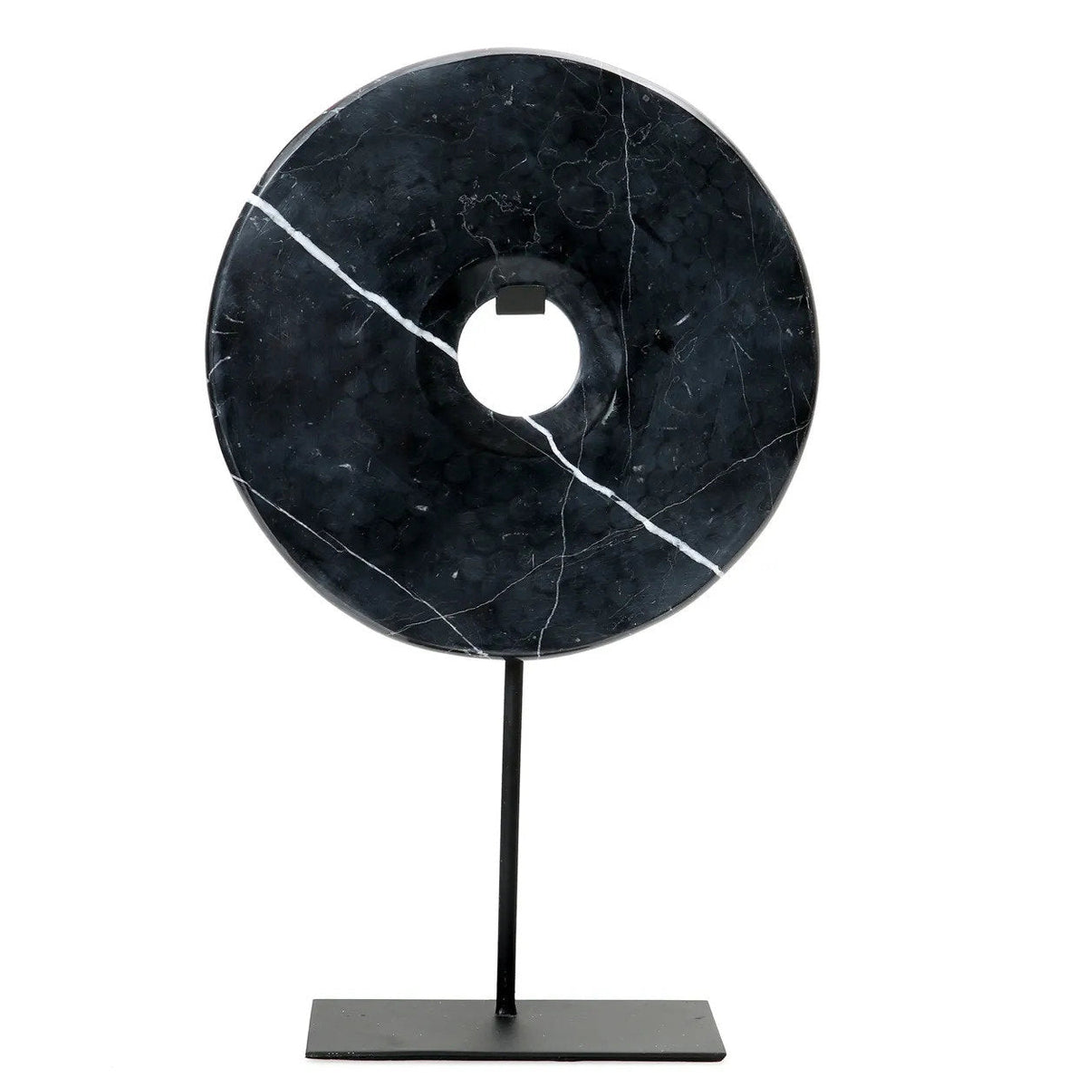 Disco de mármol con base - negro - G