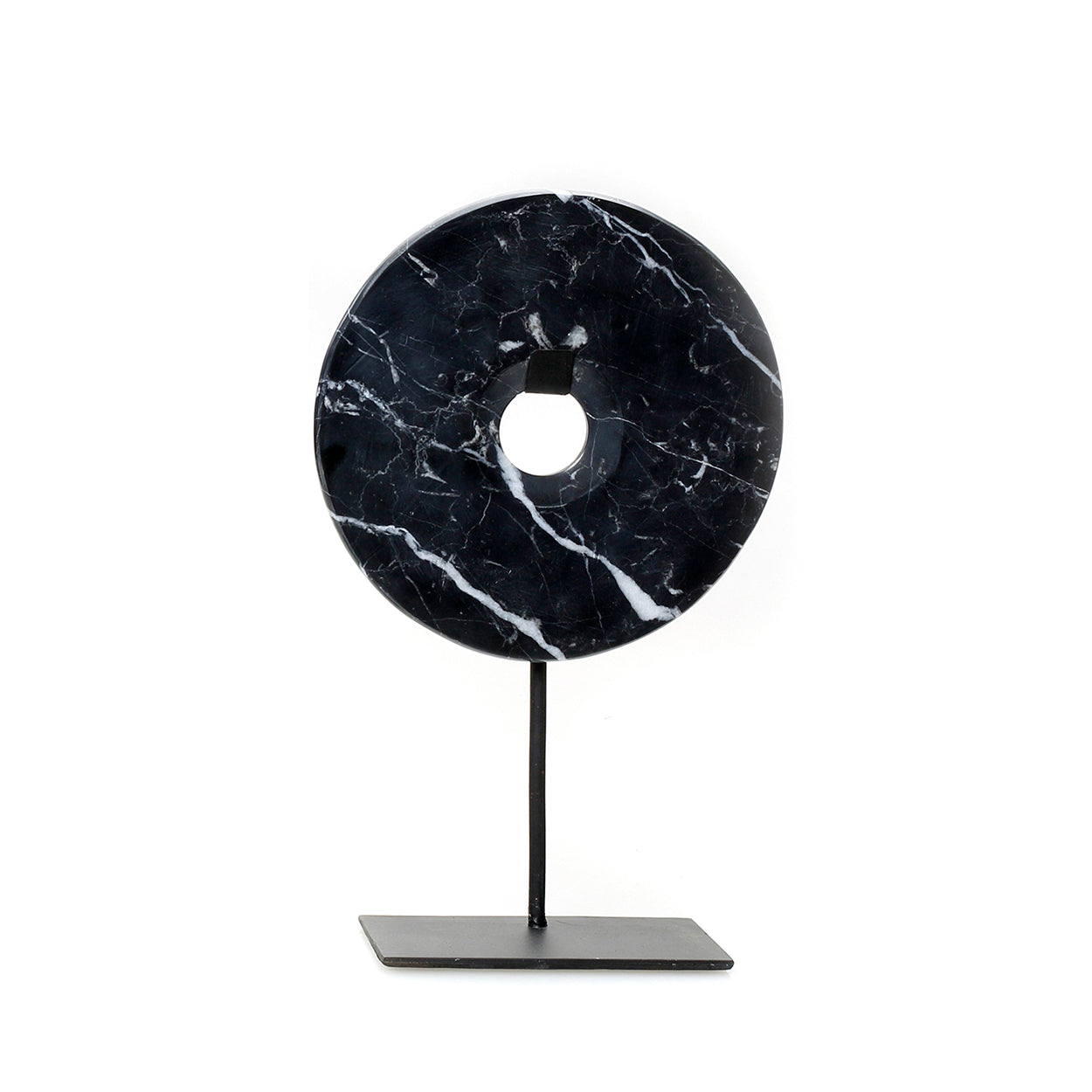 Disco de mármol con soporte - Negro - M