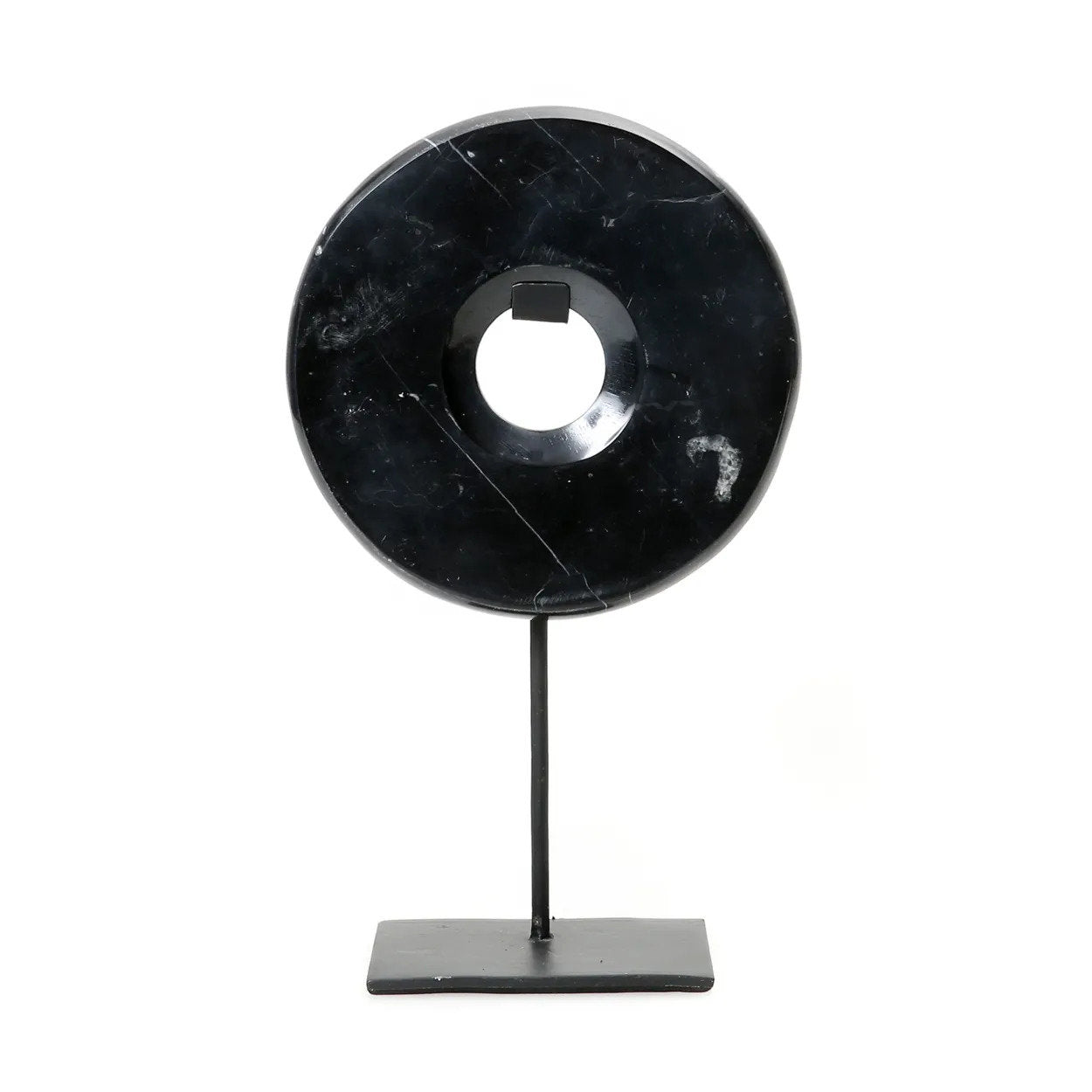Disco de mármol con soporte - Negro - M