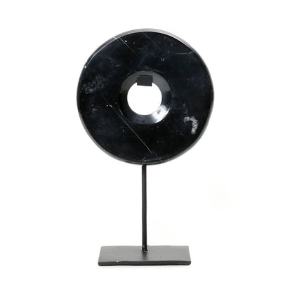 Disco de mármol con soporte - Negro - M