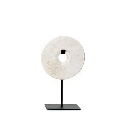 Disco de mármol con soporte - blanco - S