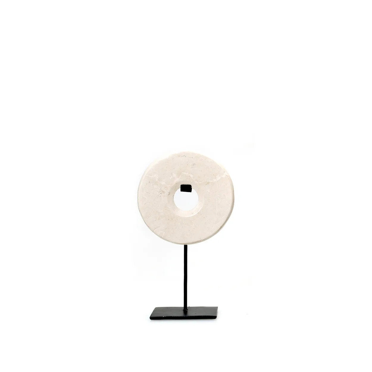 Disco de mármol con soporte - blanco - S