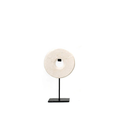 Disco de mármol con soporte - blanco - S
