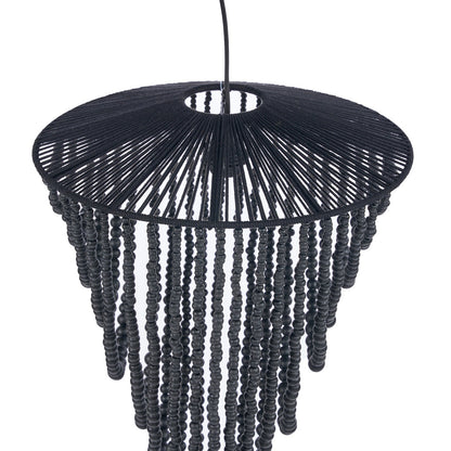 Lámpara de araña de cuentas de madera - Negra - G