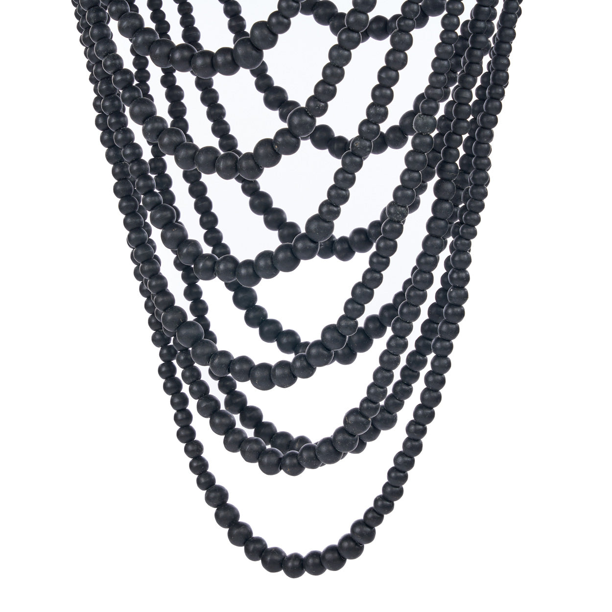 Lámpara de araña de cuentas de madera - Negra - G