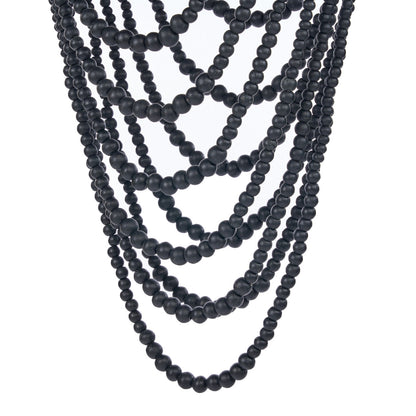 Lámpara de araña de cuentas de madera - Negra - G