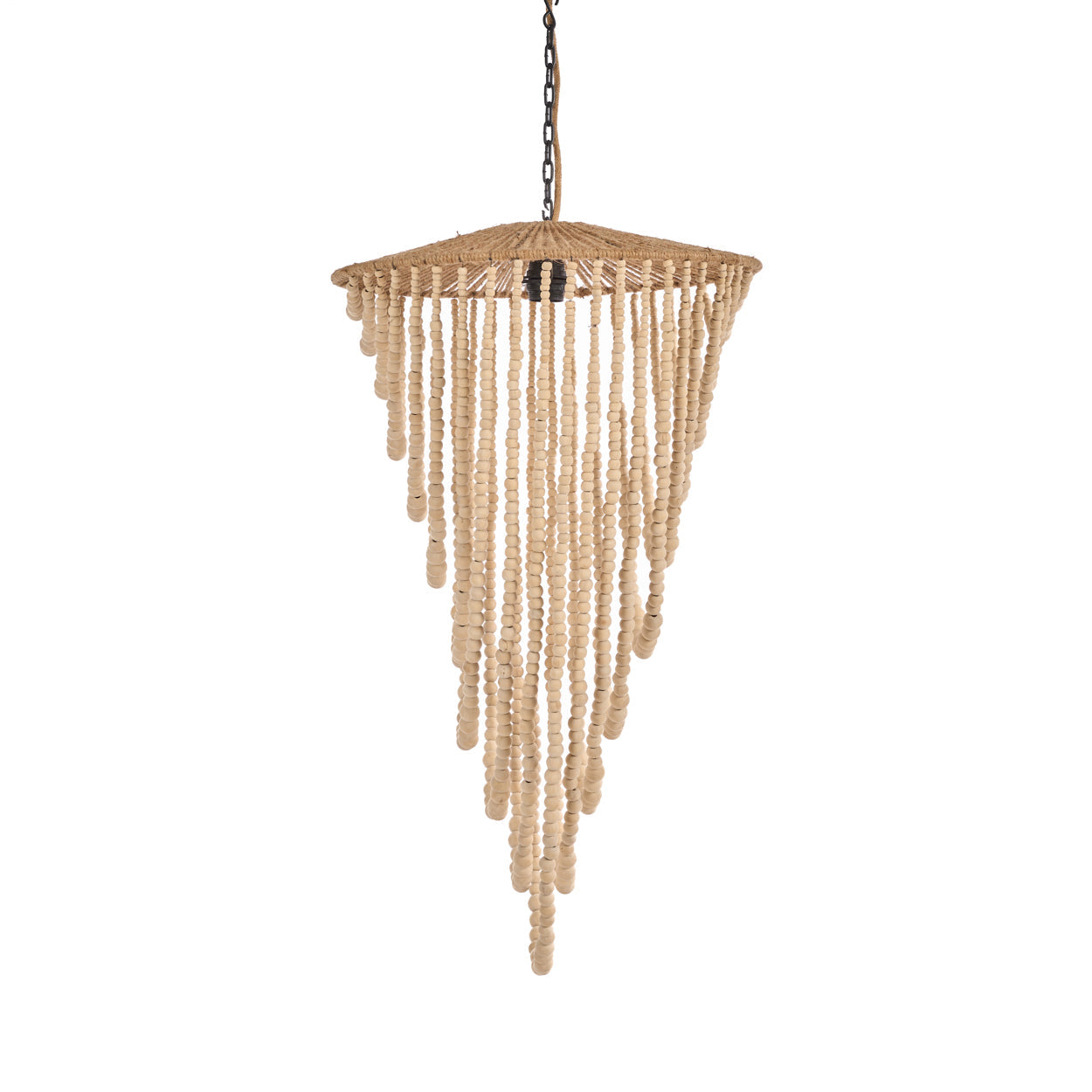 Lámpara de araña de cuentas de madera - Natural - G
