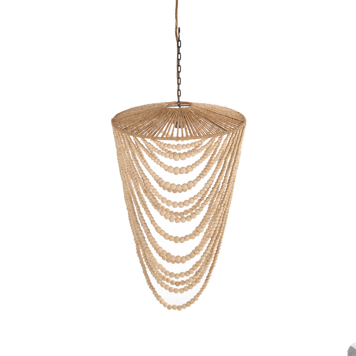 Lámpara de araña de cuentas de madera - Natural - G