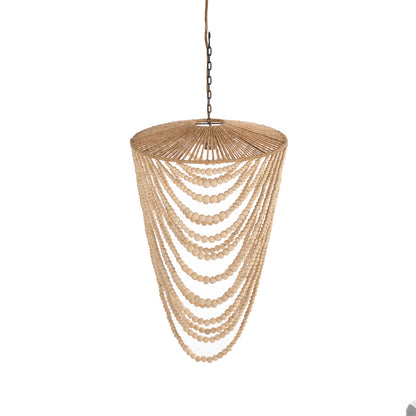 Lámpara de araña de cuentas de madera - Natural - G