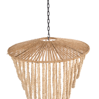 Lámpara de araña de cuentas de madera - Natural - G