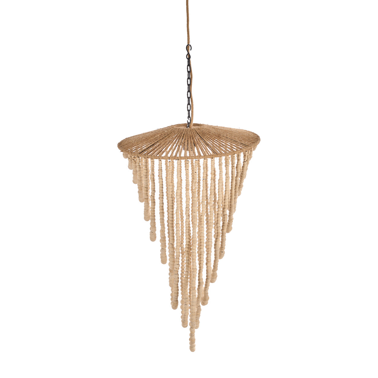 Lámpara de araña de cuentas de madera - Natural - G