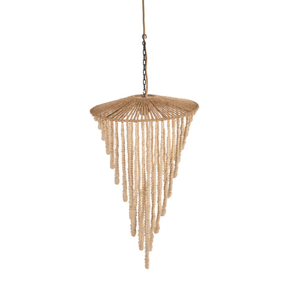 Lámpara de araña de cuentas de madera - Natural - G