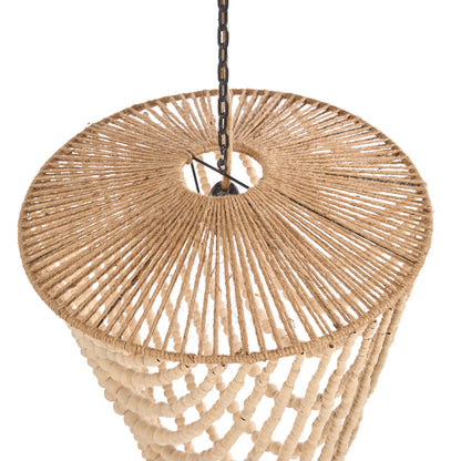 Lámpara de araña de cuentas de madera - Natural - G