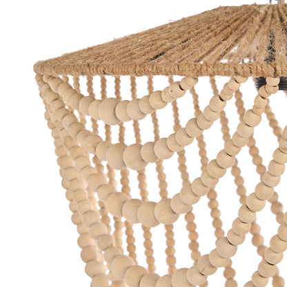 Lámpara de araña de cuentas de madera - Natural - G