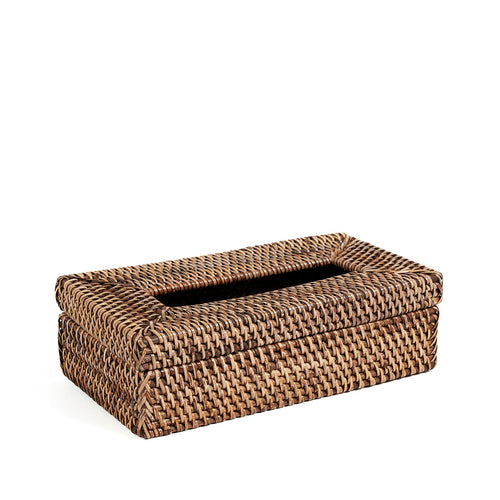 La caja clásica de pañuelos de ratán - marrón natural