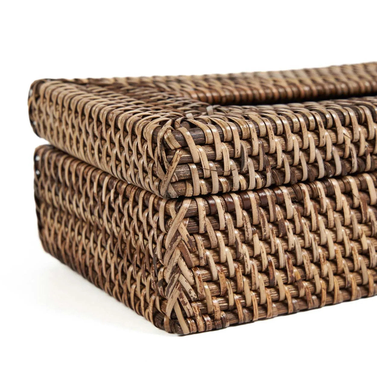 La caja clásica de pañuelos de ratán - marrón natural